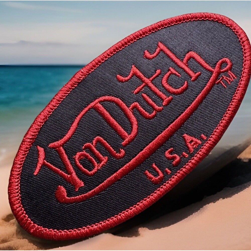 VINTAGE STYLE VON DUTCH U.S.A. EMBROIDERED IRON-ON PATCH ~ RARE CONFIGURATION!